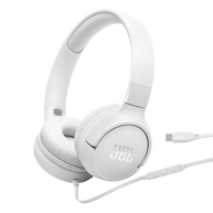 JBL Tune 520C USB-C - White - Hi-Res wired on-ear headphones - Hero